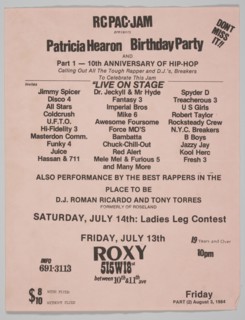 Flier for “Patricia Hearon Birthday Party" designed by Van Silk, July 13 1984. Creator: Unknown.