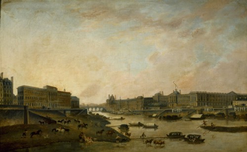 L'Hôtel de la Monnaie et le Louvre, vus du Pont-Neuf, c. 1800. Creator: Demachy, Pierre-Antoine (1723-1807).