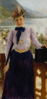 Portrait of the author Natalia Borísovna Nordman-Severova (1863-1914), 1900. Creator: Repin, Ilya Yefimovich (1844-1930).