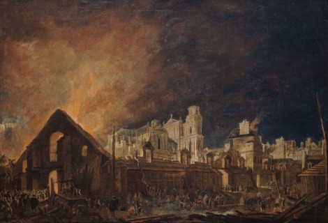 The Foire Saint-Germain after the fire of the night of 16 to 17 March 1762, 1762. Creator: Demachy, Pierre-Antoine (1723-1807).