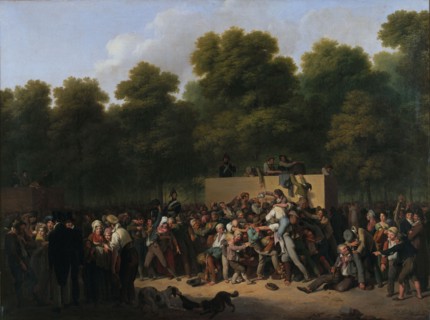 Distribution of wine and food on the Champs-Elysées on the occasion of King's..., 1822. Creator: Boilly, Louis-Léopold (1761-1845).