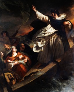 Saint Thomas Aquinas preaches trust in God during the storm, 1823. Creator: Scheffer, Ary (1795-1858).