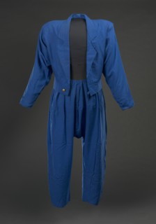 Jacket and pants worn by MC Hammer in music video for "They Put Me in the Mix", 1988. Creator: Unknown.