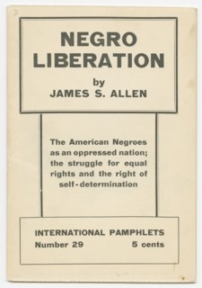 'Negro Liberation' by James S. Allen, 1935. Creator: Unknown.