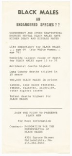 Flyer for June 24, 1978 conference "African American Males Endangered Species", 1978. Creator: Unknown.