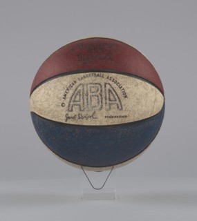 Basketball used in American Basketball Association games, ca. 1967. Creator: Rawlings.