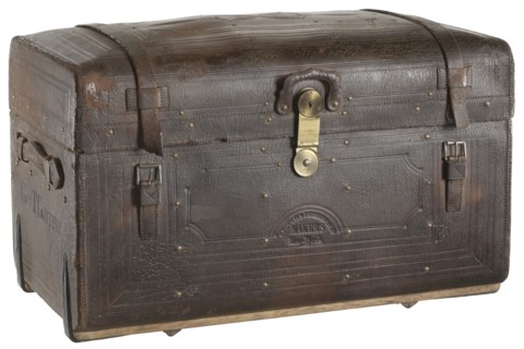 Traveling trunk used by George Thompson Garrison in the Civil War, ca. 1860. Creator: Unknown.