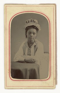 Tintype of a woman, 1856-1900. Creator: E. C. Stowe.