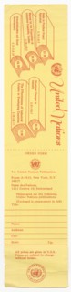Order forms for United Nations Publications, late 20th century. Creator: Unknown.