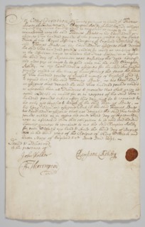 Stock share certificate for the Royal African Company, 1691. Creator: Champion Ashby.