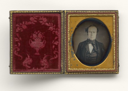 Daguerreotype of a man taken by Augustus Washington, ca. 1850. Creator: Augustus Washington.
