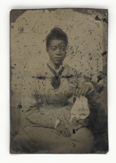 Tintype of a woman, 1856-1900. Creator: Unknown.