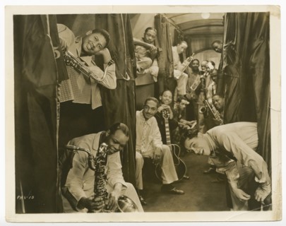 Photographic print of Cab Calloway and his band in a sleeper car, 1933. Creator: Unknown.