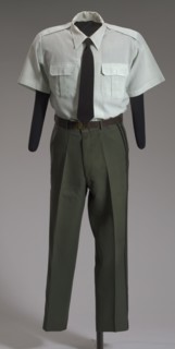 US Army green service uniform pants worn by Colin L. Powell, 1989-1993. Creator: Weintraub Brothers Company, Inc..