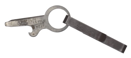 Metal bottle opener carried by Robert Thomas, ca. 1920. Creator: Unknown.