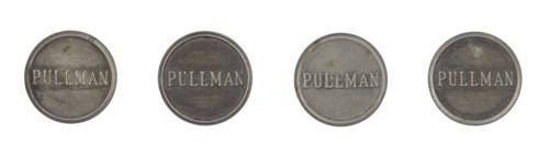 Four buttons from a Pullman Porter uniform, early-mid 20th century. Creator: Scovill Mfg. Co..