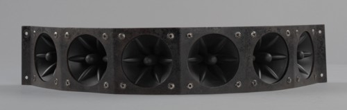 Tweeter speakers used as part of a DJ setup, 1990s. Creator: Also/Miyako Technology Co..