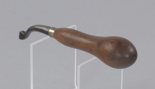 Wood handled and metal leatherworking edger, ca. 1850-1900. Creator: Unknown.