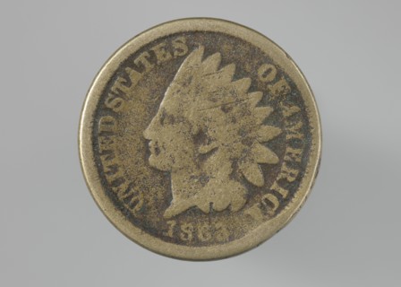 Indian Head penny owned by the Dennis family, 1863. Creator: Unknown.