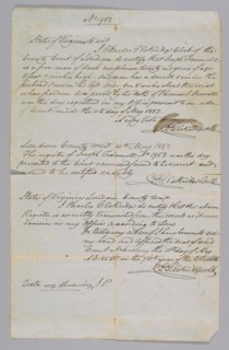 Certificate of Freedom for Joseph Trammell, May 10, 1852. Creator: Unknown.