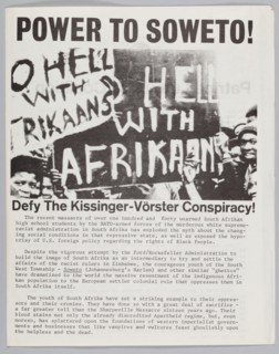Pamphlet about the Patrice Lumumba Coalition, 1976. Creator: Unknown.