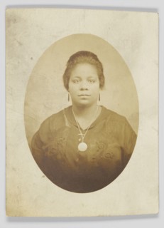 Photographic postcard of unidentified woman, 1917-1930. Creator: Unknown.