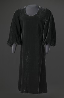 Dark grey velvet dress designed by Arthur McGee, mid 20th-late 20th century. Creator: Arthur McGee.