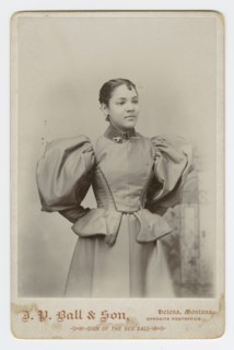 Cabinet card of an unidentified woman photographed by J. P. Ball & Son, 1887-1900. Creator: J. P. Ball & Son.