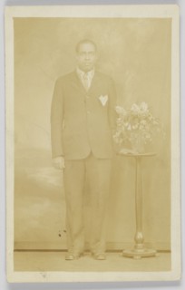 Photographic postcard of a man, 1926-1940s. Creator: Unknown.