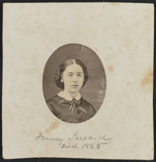 Albumen portrait of Fanny Seward mounted on paper, ca. 1860. Creator: Unknown.
