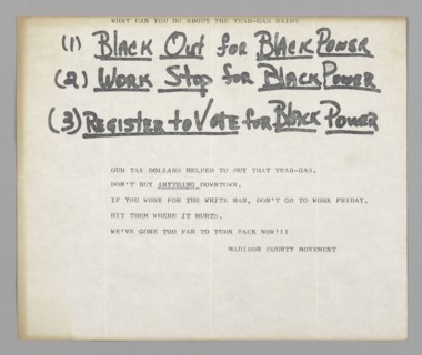Flier for the Madison County Movement, 1966. Creator: Unknown.
