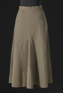 Taupe wool skirt designed by Arthur McGee, mid 20th-late 20th century. Creator: Arthur McGee.