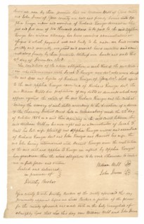 Transcript of court record regarding payment for hire of enslaved persons, December 2, 1808. Creator: Unknown.