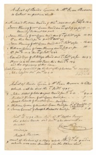 List of bonds for the hire of enslaved persons given to Evan Brown to collect, 1794 - 1795    . Creator: Unknown.