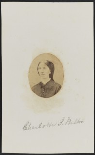Albumen portrait of Charlotte S. Poulton mounted on paper, ca. 1865. Creator: Unknown.