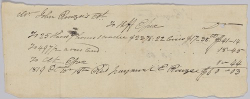 Record of taxes on property, including enslaved persons, owned by John Rouzee, October 18, 1819. Creator: Unknown.