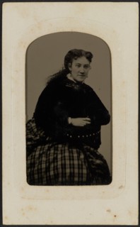 Tintype portrait of Mrs. Annie Cox, ca. 1865. Creator: Hall's Tintype & Ferrotype Gallery.
