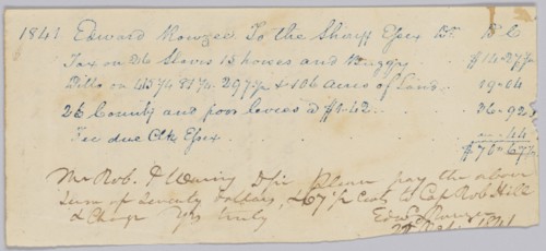 Record of taxable property, included enslaved persons, owned by Edward Rouzee, October 22, 1841. Creator: Unknown.