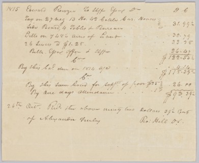 Account of taxable property, including enslaved persons, owned by Edward Rouzee, October 26, 1815. Creator: Unknown.