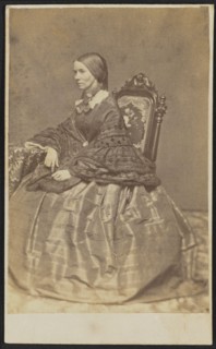 Carte-de-visite portrait of Phebe M. Coffin, 1857. Creator: Unknown.