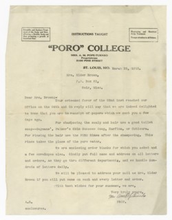 Letter to Lucille Brown from Annie Malone Pope-Turnbo, March 25, 1915. Creator: Unknown.