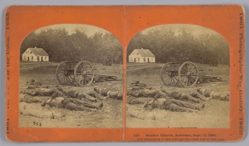 552. Dunker Church, Antietam, September 17, 1862, 1862. Creator: Alexander Gardner.