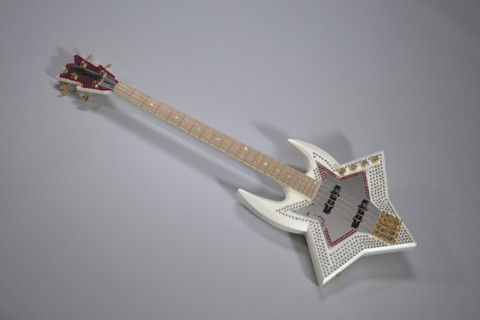 Bootsy Collins Space Bass guitar owned by Bootsy Collins, July 2002. Creator: Washburn Guitars.