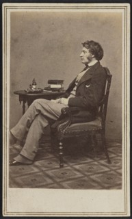 Carte-de-visite portrait of Charles Sumner, 1860s. Creators: Mathew Brady, Charles Sumner.