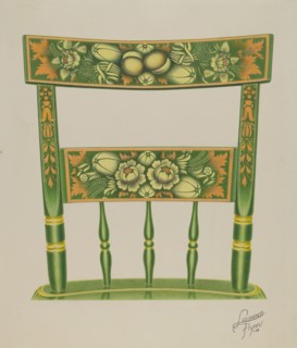Back of Stencilled Chair, 1938. Creator: Lawrence Flynn.
