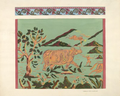 Bandbox Design - Rhino, 1935/1942. Creator: Isabella Ruth Doerfler.