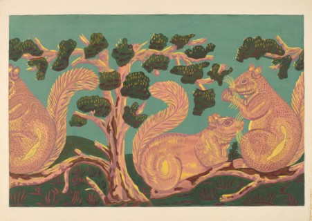 Bandbox Design - Squirrels, c. 1938. Creator: Isabella Ruth Doerfler.