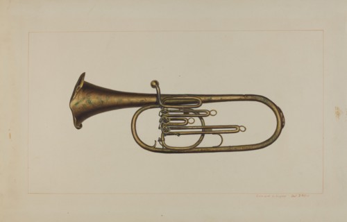 Baritone Horn, c. 1938. Creator: Edward L Loper.