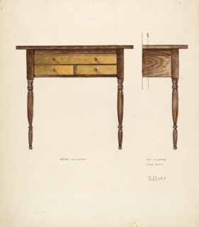 Bishop Hill: Table, 1936. Creator: Roberta Elvis.