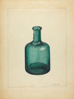 Blown Glass - Bottle, c. 1937. Creator: John Fisk.